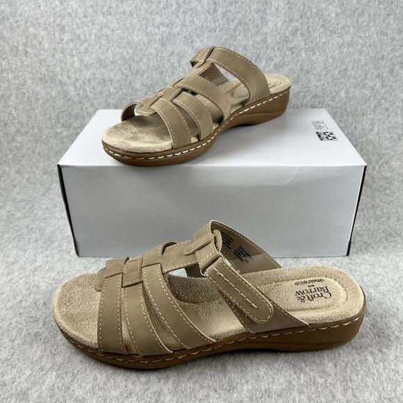 Croft & Barrow Womens Size 9.5 Tan Slip On Sandals Ortholite Eco Walking Comfort - Picture 3 of 10